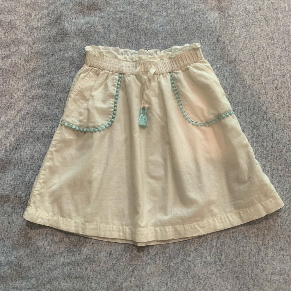GAP White Skirt with Light Blue Trim, Lined